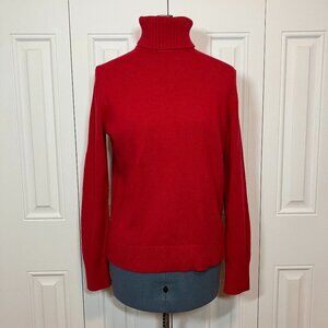 Lands' End Red Cotton/Nylon/Wool Blend Sweater Sz M